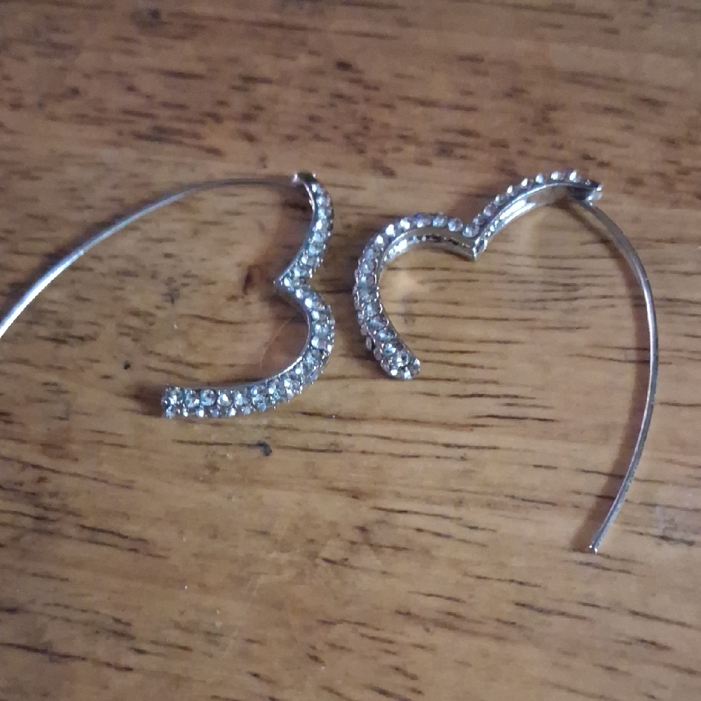 Elegant Silver Heart Earrings